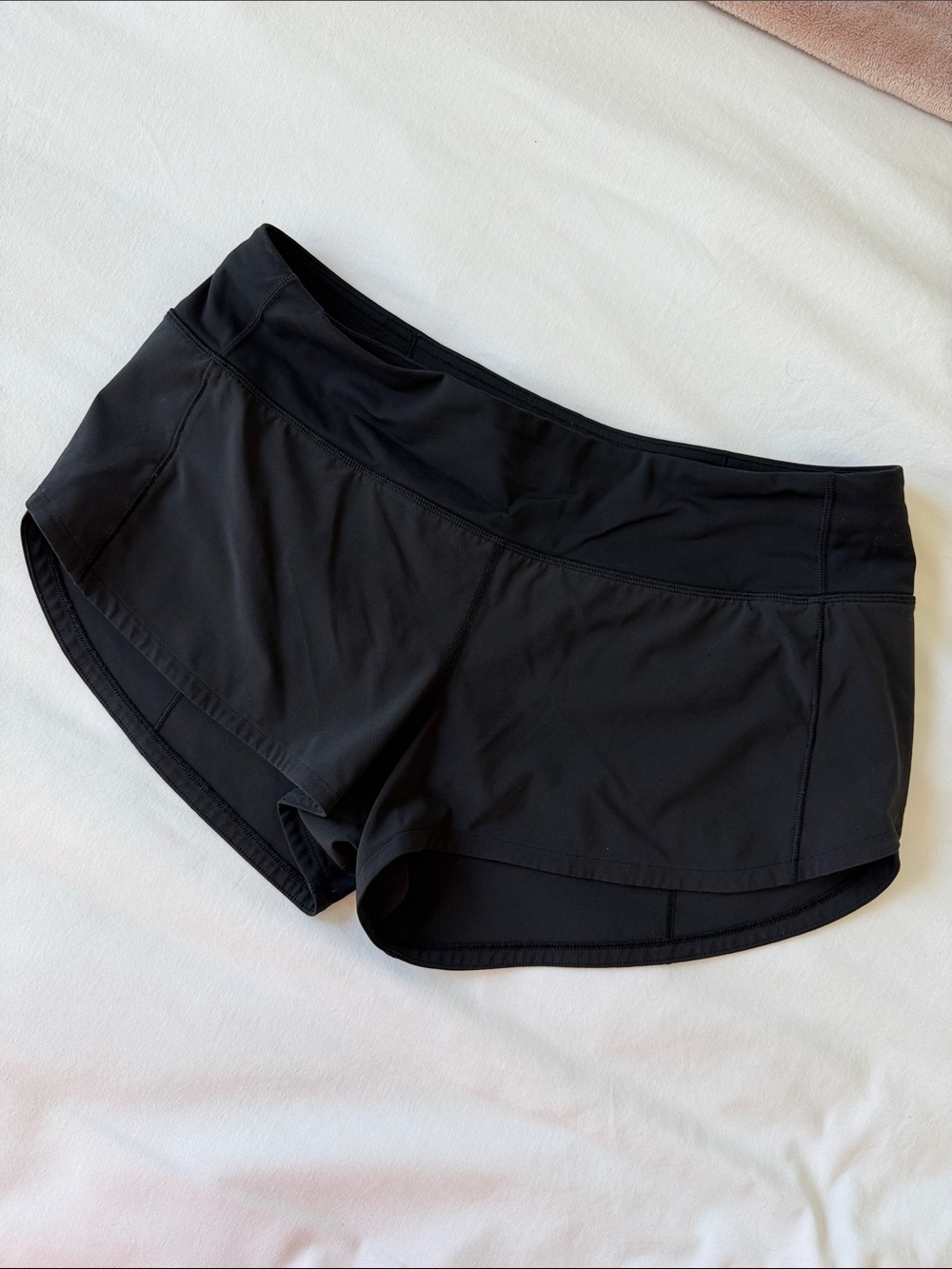 lululemon athletica Lined Black Running Shorts with Wide Waistband